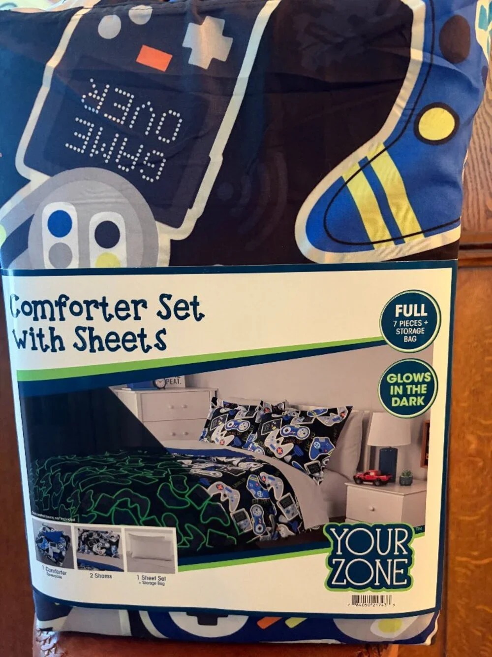 Gamer Glow in the Dark -Full Comforter Set with Sheets